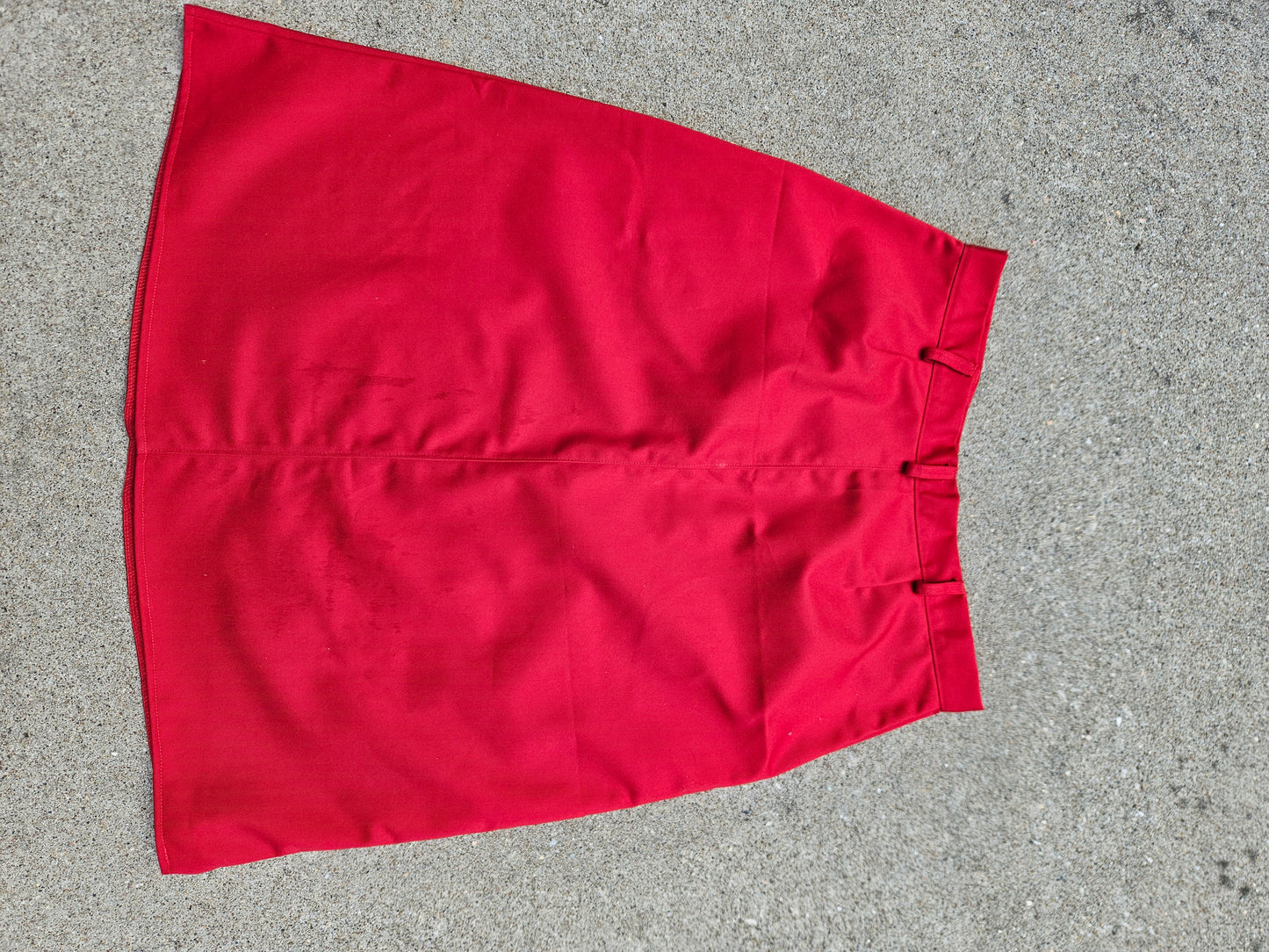 Adult Calf Length Twill Uniform Skirt Size 12 Red