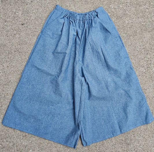 Everyday Activity Culottes -Light Blue Cotton Chambray XSmall