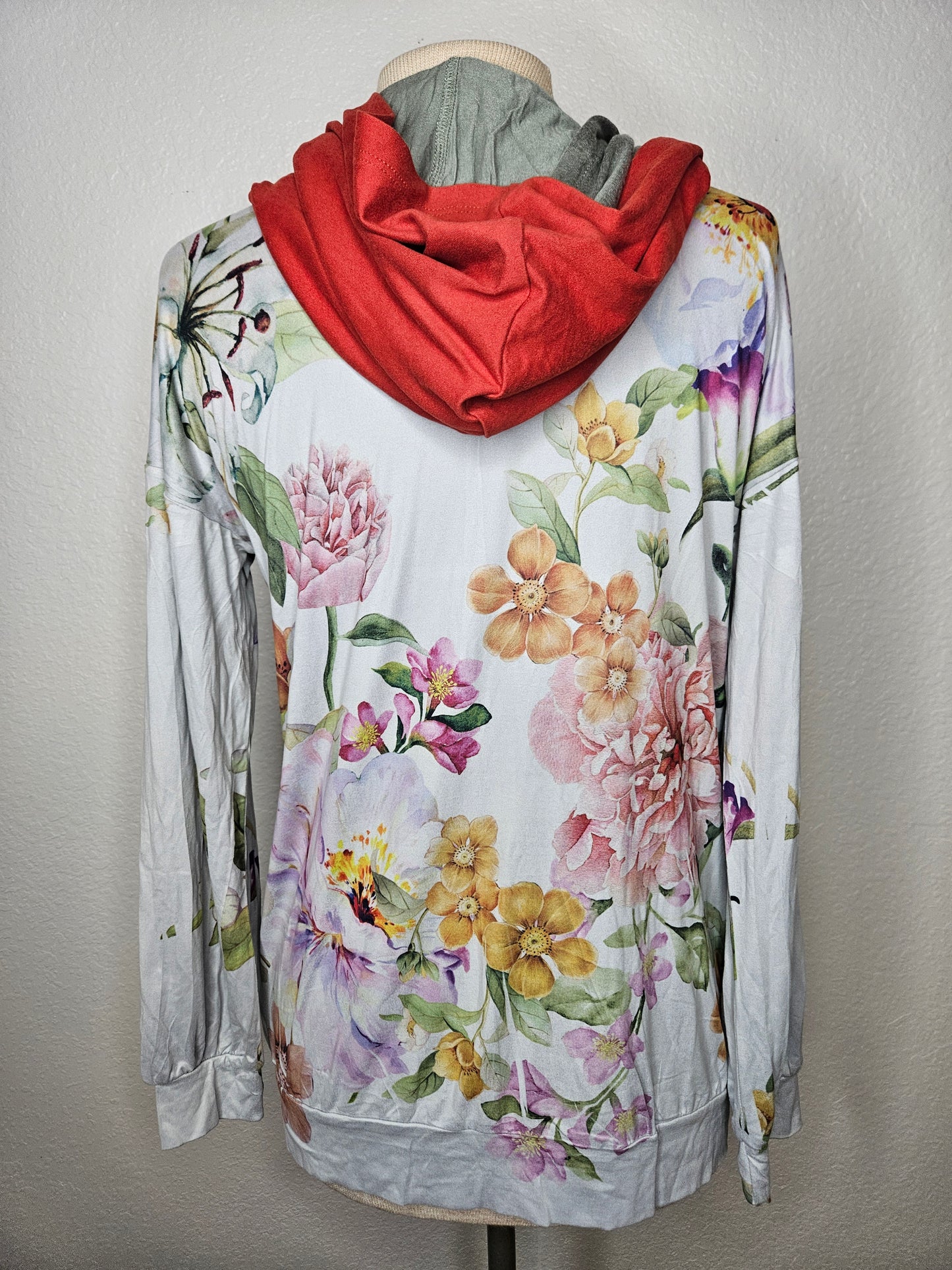 Full Zipper Lightweight Floral Jacket Hoodie Long Sleeve Small | 2024 CLOSEOUT