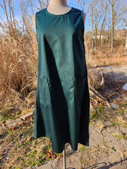 Modest Ladies School Jumper Dress-Knee Length -Hunter Green SMALL