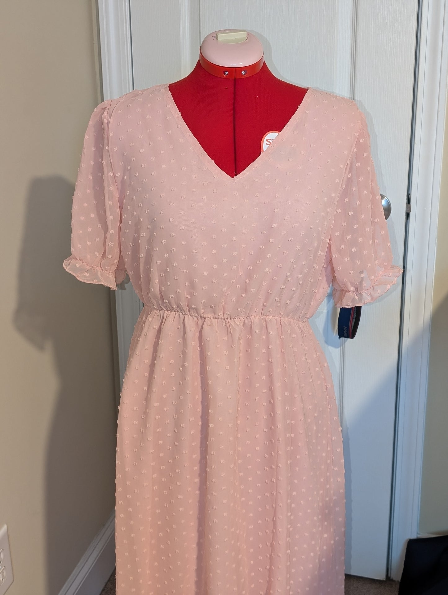Pink Short Sleeve Midi Dress | 2024 CLOSEOUT