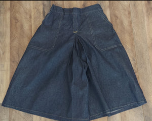 Culottes Box Pleat Dark Denim -Size 10