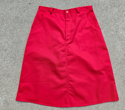 Adult Calf Length Twill Uniform Skirt Size 12 Red