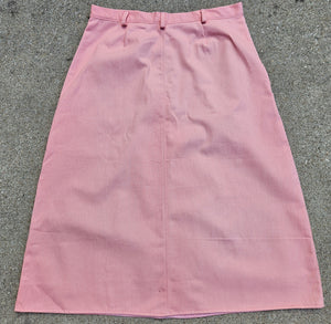 Adult Calf Length Pink Denim Skirt Size 12