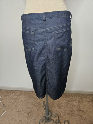 Adult Below the Knee Length Denim Skirt Size 12 Pencil