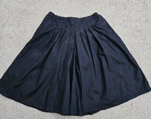 Modest Full Pleat Culottes Split Skirt XL Black