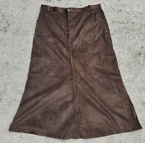 Modest Long Corduroy Skirt- No Slit Mocha size 16