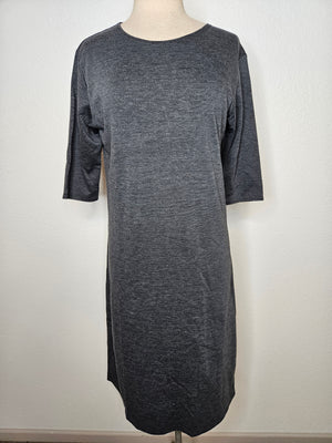 Charcoal grey knit dress-Medium Elbow Length Sleeves- Gently used