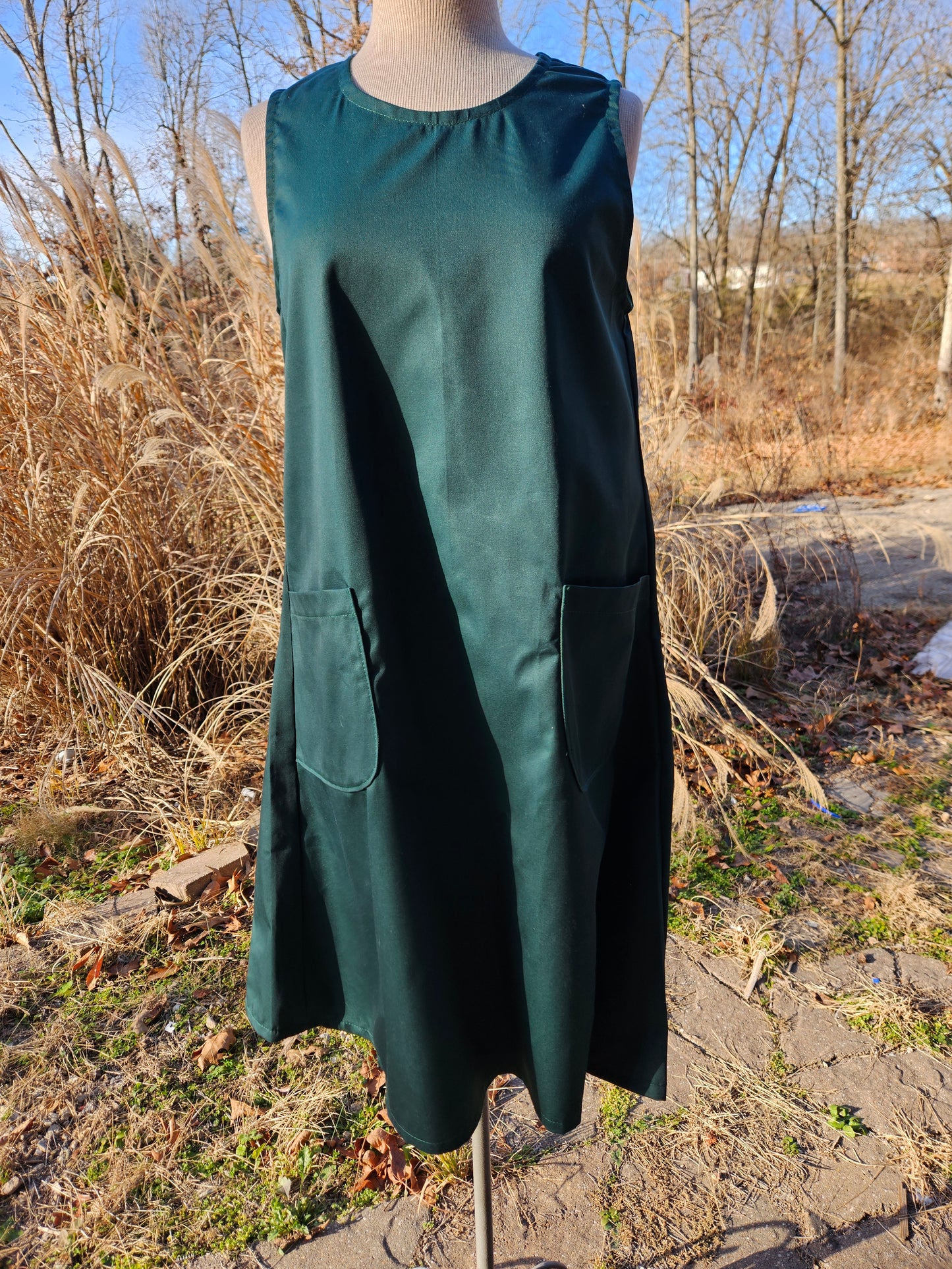 Modest Ladies School Jumper Dress-Knee Length -Hunter Green SMALL