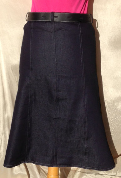 Girls Knee length Denim skirt with flared hem Child size 14 | 2024 CLOSEOUT