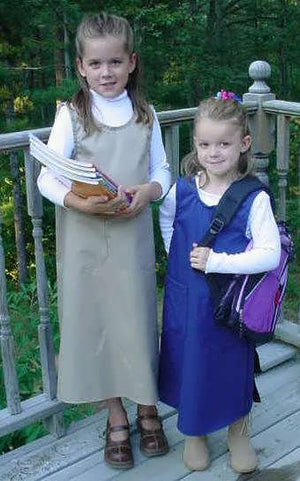  Khaki and navy Twill Girls School Uniform Jumper