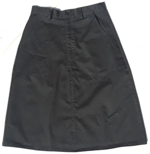 Adult knee length Twill Uniform Skirt with pockets-size 16 black