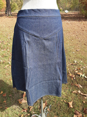 Western Style Denim Skirt-Calf Length Medium