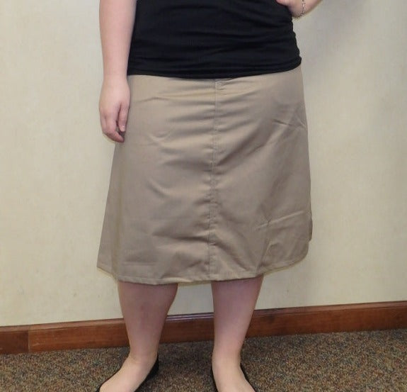 Adult Calf Length Pink Denim Skirt Size 12