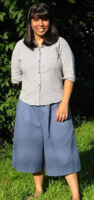 front pleat culotte (heather blue-color not available)