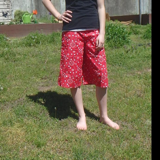 red bandana culottes