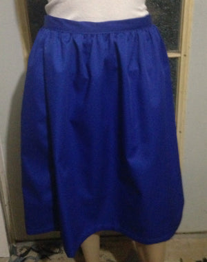 Gathered skirt with fitted waist in Royal blue