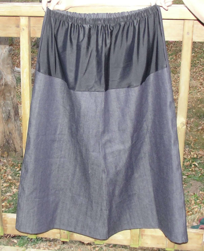 Long Denim Maternity Skirt