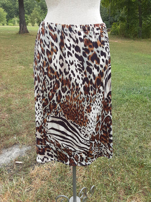 Leopard print skirt- knee length or maxi
