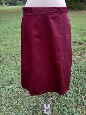 Long Fitted A-line Skirt size 14 wine and hunter green