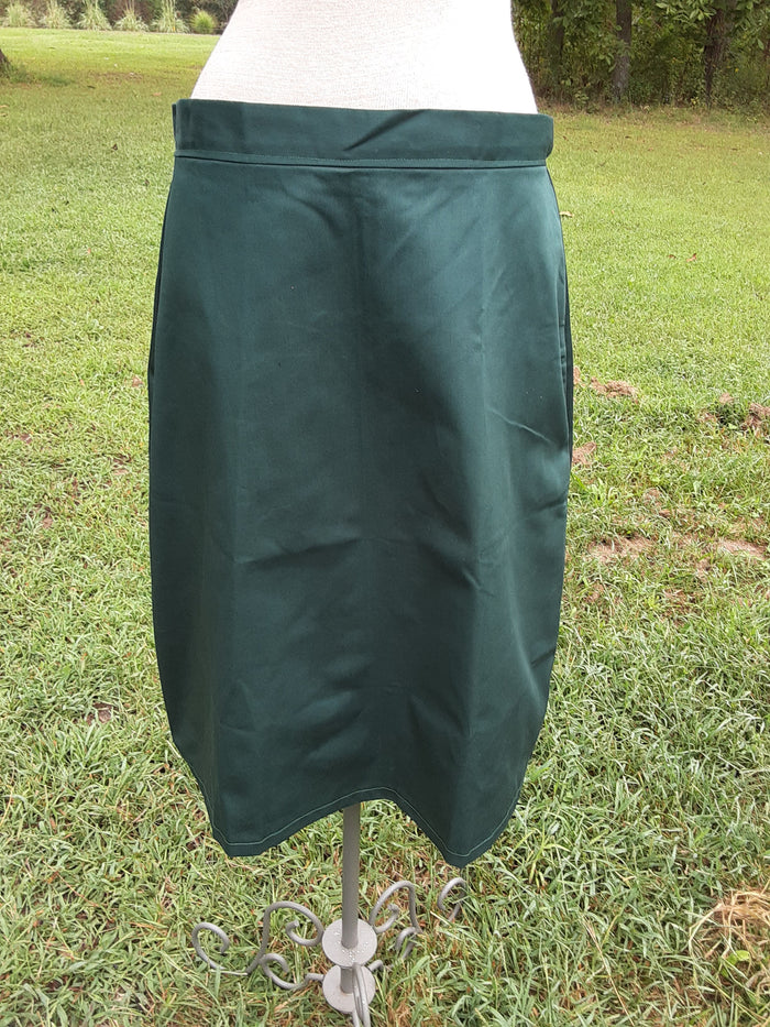Long Fitted A-line Skirt size 14 wine and hunter green
