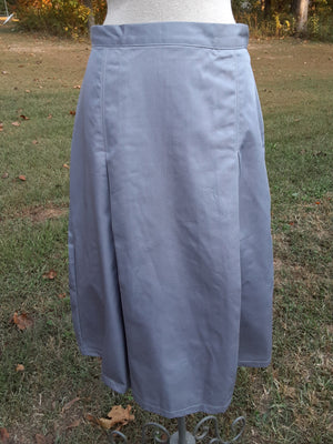 Modest Pleated School Uniform Skirt - Size 10 Grey twill
