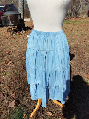 Girls tiered Denim Prairie Skirt