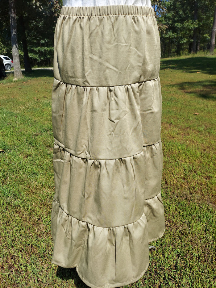 Tiered Twill Prairie Skirt