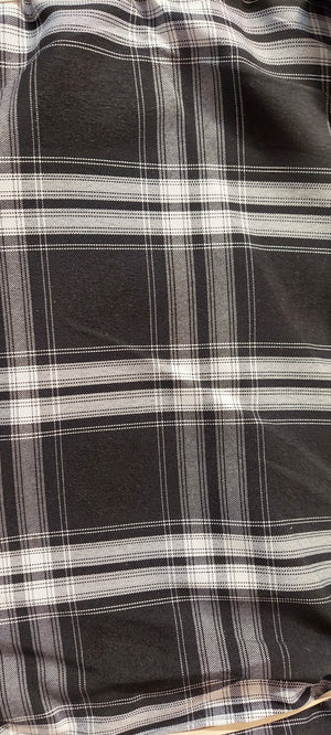 FABRIC 100% polyester black and white school uniform plaid - by the yard