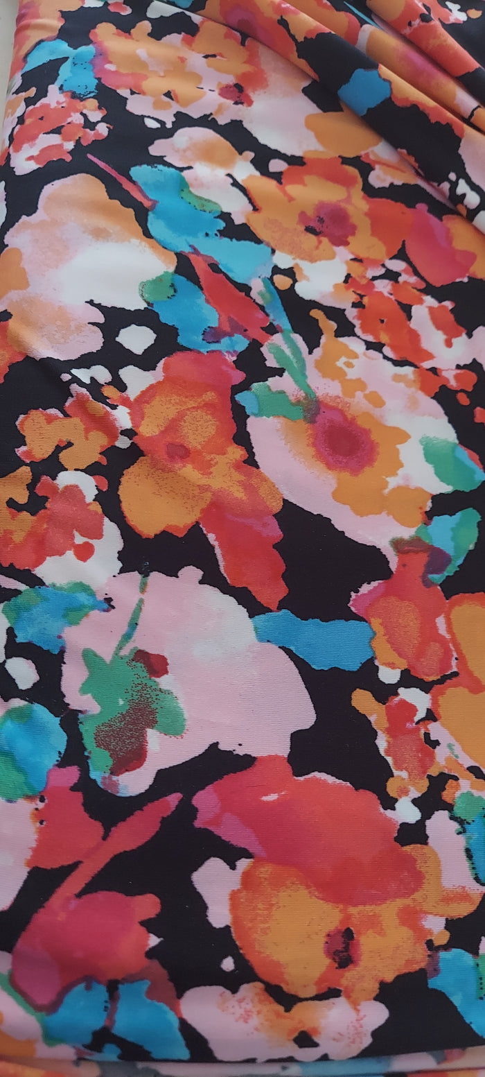 Fabric by the Yard-Bright floral Print (stretchy)