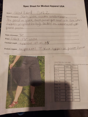 Pattern for Long Fitted Skort