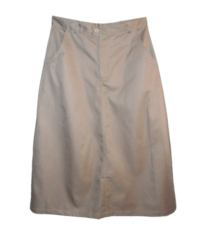 Long twill uniform skirt with pockets