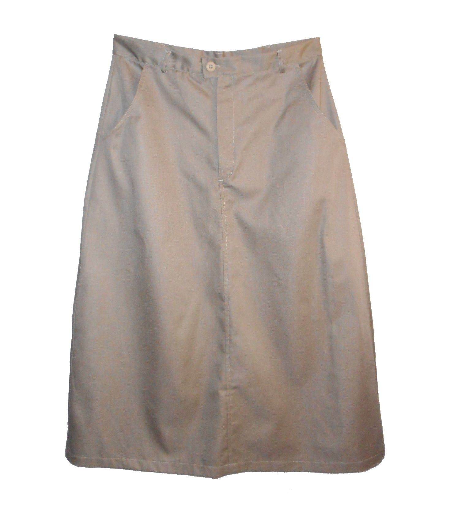 Long twill uniform skirt with pockets