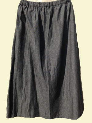 dark denim skirt