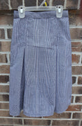 pleated school skirt black and white plaid