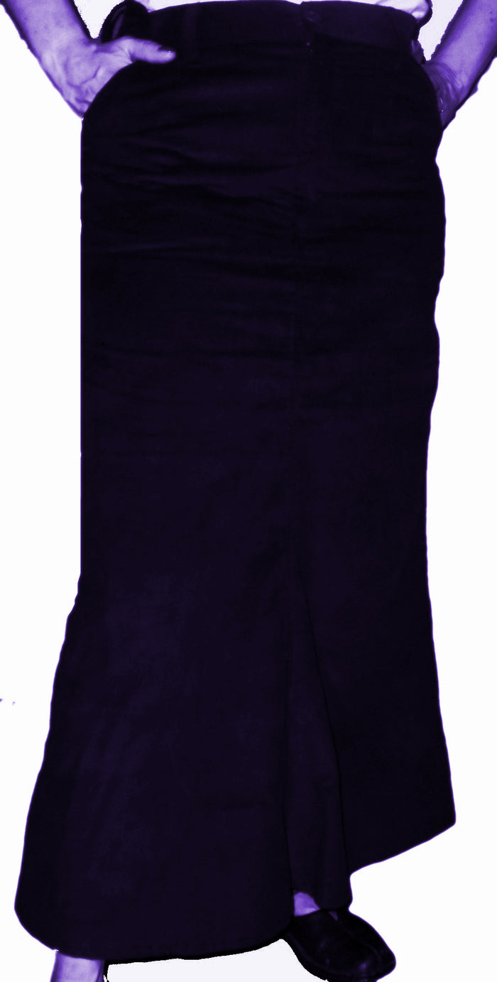 Long Corduroy Skirt- No Slit -black size 12