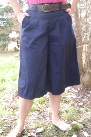 culotte front pleat with belt