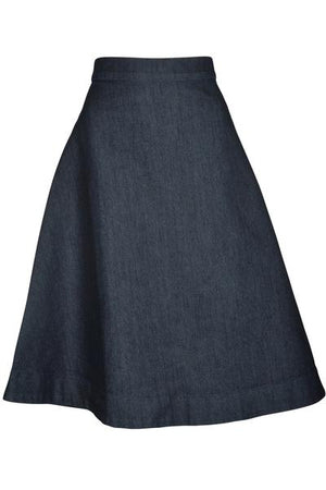 A-line denim skirt