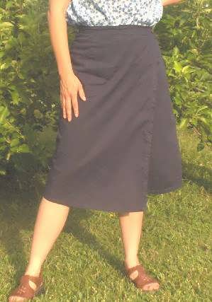Fitted Skort Midlength Front - Navy