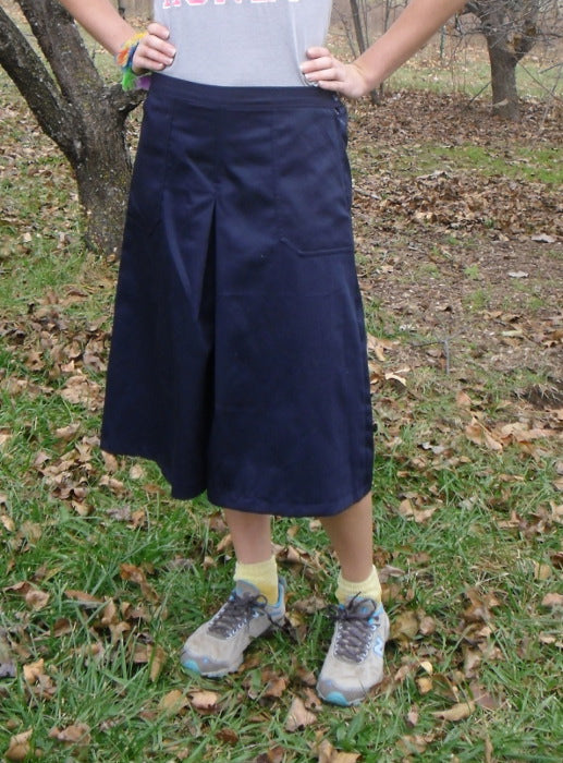 Pattern for Girls / child Culottes Box Pleat  with back elastic front band and zipper