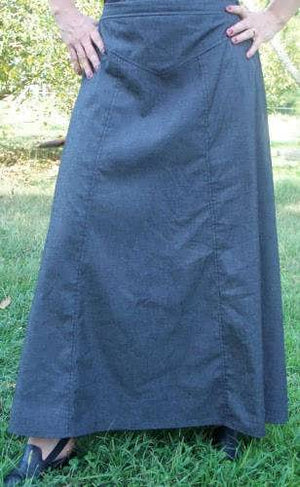 Western Style Denim Skirt-ANKLE LENGTH