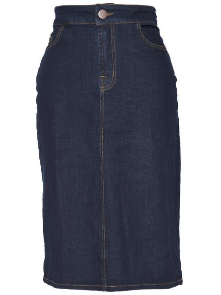 Knee length Denim pencil skirt