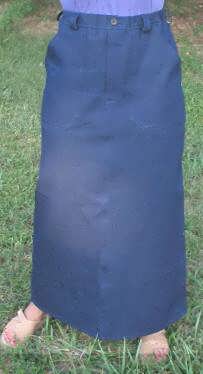 Long everyday denim skirt
