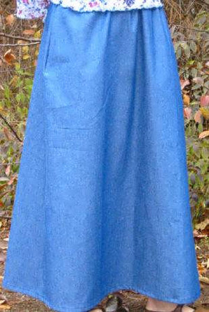 Medium blue denim skirt