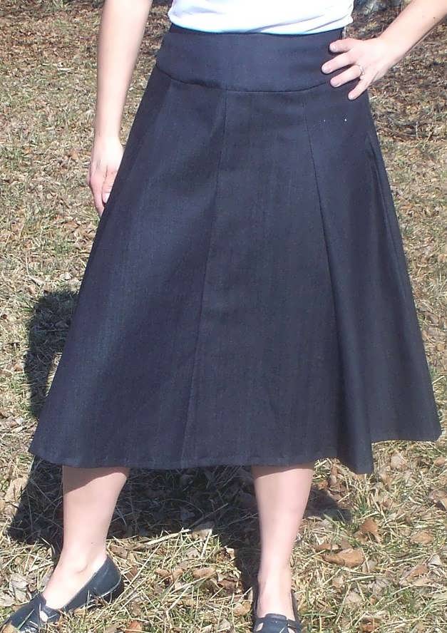 PATTERN For Modest Denim Panel Skirt With Yoke Waist