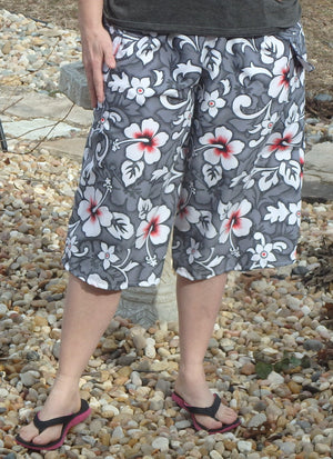 grey print culotte for swimming