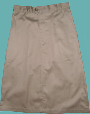 Long twill uniform skirt with pockets