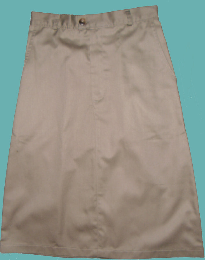 Adult Long Twill Uniform Skirt with pockets-Size 20 khaki