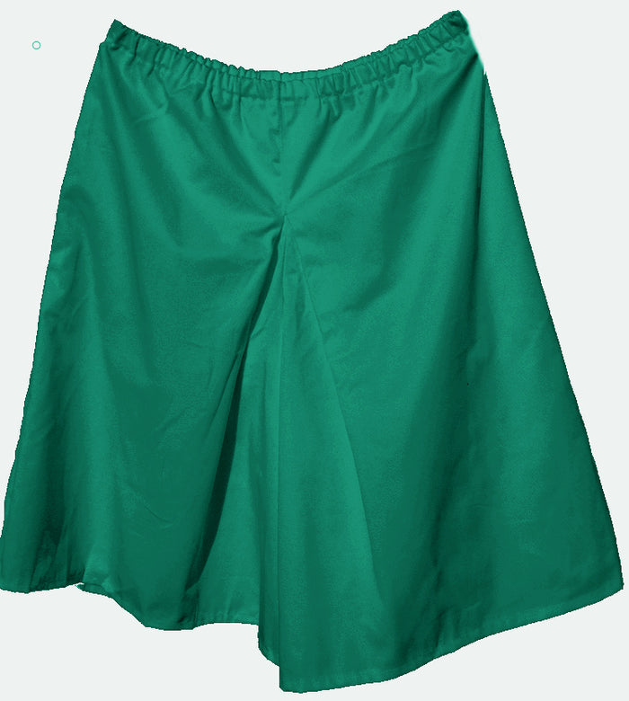 Ellastic Waist Inverted Box Pleat Culottes -Hunter Green-Small