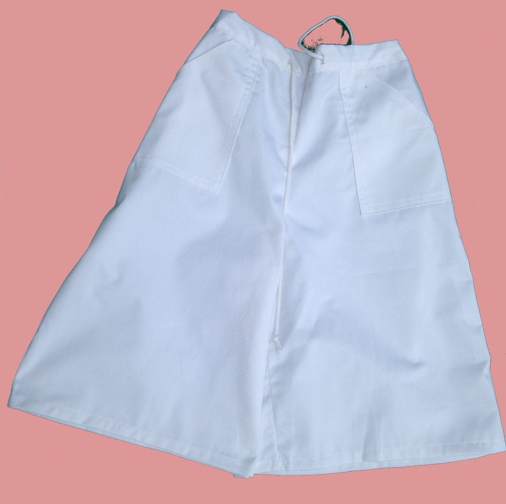 white drawstring culotte